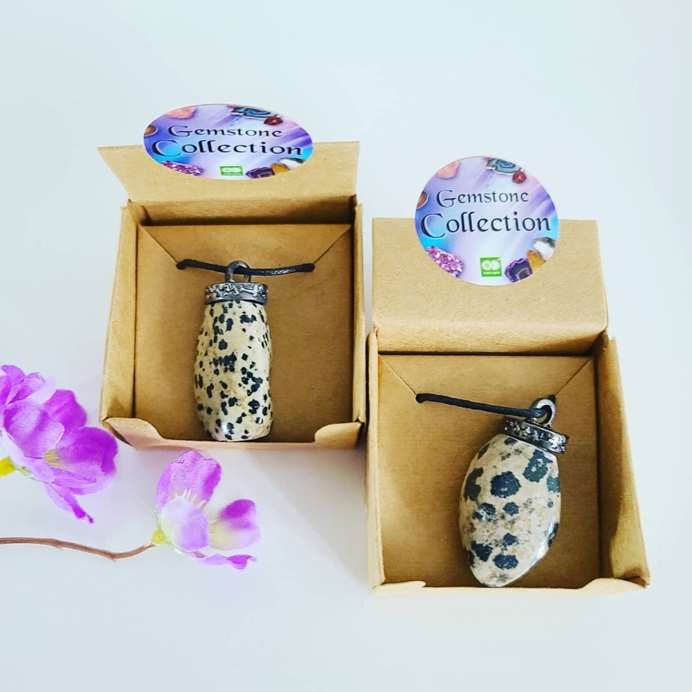 Dalmatian Jasper Pendants in a gift box